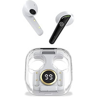 Ptron Newly Launched Bassbuds Nyx In-Ear Wireless Headphone, Immersive Audio, Bt5.1, Stereo Calls, 50Ms Movie Mode, Touch Control Tws Earbuds, Digital Case, Type-C Fast Charging & Ipx4 (White/Black)
