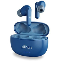 Ptron Newly Launched Bassbuds Zen In-Ear Wireless Tws Earbuds With Quad Enc Mic Trutalk, 50Hrs Playtime, Bluetooth Headphone 5.3 With Mic, Deep Bass, Touch Control, Type-C Fast Charging & Ipx4 (Blue)