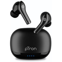 Ptron Basspods Encore Quad Mic Enc Tws Earbuds With 50H Playtime, Immersive Sound, In-Ear Bluetooth 5.3 Headphones, Type-C Fast Charging, Voice Assistant, Touch Controls & Ipx4 Water Resistant (Black)