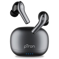 Ptron Basspods Encore Quad Mic Enc Tws Earbuds With 50H Playtime, Immersive Sound, In-Ear Bluetooth 5.3 Headphones, Type-C Fast Charging, Voice Assistant, Touch Controls & Ipx4 Water Resistant (Grey)