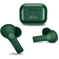 Ptron Bassbuds Tango Enc Bluetooth Truly Wireless In Ear Earbuds With Mic, Movie Mode, 40Hrs Playtime, Bluetooth Headphones 5.1, Deep Bass, Touch Control Tws Earbuds & Type-C Fast Charging (Green)