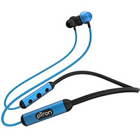 Ptron Intunes Ultima In-Ear Wireless Earphones With Mic, 18 Hrs Music With Mega Bass, Bluetooth 5.0 Neckband, Lightweight, Voice Assistant, Type-C Fast Charging, Ipx4 Water Resistant (Black & Blue)