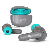 Ptron Bassbuds Zen In-Ear Tws Earbuds With Quad Enc Mic, 50Hrs Playtime, Low Latency, Bluetooth 5.3 Wireless Headphones, Deep Bass,Touch Control,Type-C Fast Charging & Ipx4 Water Resistant (Cool Grey)