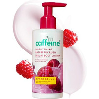 Mcaffeine Brightening Spf 50 Pa+++ Body Sunscreen Lotion | Instant Cooling, De-Tan Body Lotion With Vitamin C Rich Raspberries & Niacinamide | Lightweight, Non-Sticky Sun Protection - 200Ml