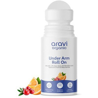 Aravi Organic Cooling Underarm Roll-On | 5% Aha, 2% Kojic Acid & 1% Mandelic Acid | Controls Odour & Sweat | Reduces Pigmentation & Exfoliates | Alcohol-Free & Aluminium-Free | Fresh Aqua Fragrance | 50Ml
