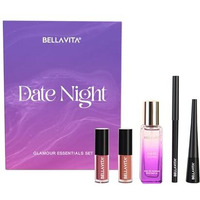 Bellavita Date Night Gift Item For Women | Date Perfume 20Ml + 2 Mini Liquid Lipstick Combo + Kajal + Eyeliner | Gift Set For Women | Makeup Kit