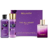 Bellavita The All Heart | Long Lasting Gift Set For Woman | With Body Mist 150Ml, Shower Gel 250Ml And Edp Perfume 100Ml | Floral, Fruity Premium Fragrance
