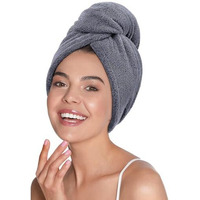 Mush Bamboo Hair Towel | Ultra Soft, Absorbent & Anti Microbial Hair Wrap | Quick Drying 500 Gsm Bamboo Towel For Hair (Charcoal Grey)