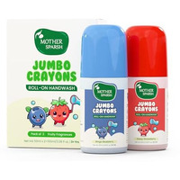 Mother Sparsh Jumbo Crayon Roll-On Kids Handwash (Pack Of 2) | Strawberry & Blueberry Scented | Non-Toxic Hand Wash For Kids & Babies, Paraben Free, Sls Free, Alcohol Free | Colourful Soap Pen
