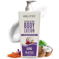 Orgatre Kesar Glow Body Lotion For Dry Skin | Coconut Milk & Saffron | Deep Moisturization & Brightening | 24H Intense Hydration | For Women, Men & Kids | Antioxidant Protection  400Ml