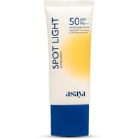 Asaya Spot Light Sunscreen Spf 50 Pa++++ | Uva/B Blue Light Protect | Depigmentation Cream For Dark Spots & Acne Marks | Melame Complextm, Niacinamide & Licorice | Oil-Free | Quick Drying & Lightweight | No White Cast & Invisible Finish | Water & Sweat Resistant | Fragrance-Free | For Even Tone | For Men & Women | Oily, Dry, Sensitive & Combination Skin | 50 Ml
