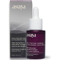 Asaya Multi Peptide Face Serum With Hyaluronic Acid | Collagen Boosting, Hydrating Overnight Repair Serum | Advanced Anti-Aging Formula | Skin Renewal Boosting Facial Essence | Reduces Fine Lines & Wrinkles | Glowing Skin | Face Serum | 5% Tripeptide Complex | For Women & Men | | Oily, Dry & Sensitive Skin | 30 Ml
