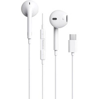 Twance Wired Earphones With Type C (Me-Pro 201) |In Built Microphone | 1.2 Meter Cable Length | White Color | Compatible With Laptops, Mobiles, Tablets, And Any C Port Enable Device