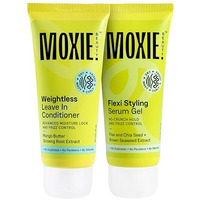Moxie Beauty Wavy Vibe Setter Travel Duo | Enhances Wavy Hair & 94% Moisture Retention | Tackles Frizzy & Dry Hair | Weightless Leave-In Conditioner (50Ml) & Flexi Styling Serum Gel (50Ml)