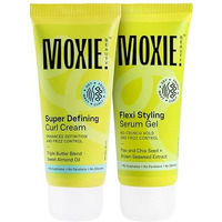 Moxie Beauty Curly Vibe Setter Travel Duo | Boosts Curl Definition & Retains 96% Moisture | Super Defining Curl Cream (50Ml) & Flexi Styling Serum Gel (50Ml)