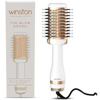 Winston 2-In-1 Hair Styling Blow Brush For Women - 1200 Watts | Hot Air Brush, Hair Volumizer Brush, Hair Blow Dryer Brush With Charcoal Bristles For Salon-Quality Volume And Shine (White) - 1-Year Warranty