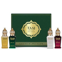 Bellavita Taaj Attar | Long Lasting Unisex Gift Set For Man And Woman 4X12Ml | Caramel, Lemon, Cinnamon, And Musk | Non-Alcoholic Roll On | Oud, Floral, Musk | Attar For Men And Women