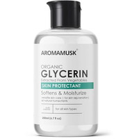 Aromamusk Organic And Pure Vegetable Glycerine For Face | Softens & Moisturizes  100% Pure & Natural Glycerine Liquid For Face, Beauty And Skin Care - 200Ml
