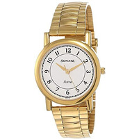 Sonata Quartz Analog White Dial Stainless Steel Strap Watch For Men-Ns77049Ym03/Nt77049Ym03