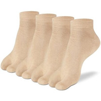 Supersox Ankle Length Thumb Socks For Women, Made With Breathable, Anti Odour & Moisture Absorbent Combed Cotton With A Extra Durable Welt, Ideal For All Day Wear (Pack Of 4), Beige