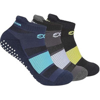 Supergear Yoga Ankle Socks For Women-3 Pairs Made Of Cushioned Cotton-Athletic Soft Socks For Ladies, Anti-Slip Grip Sock Ideal For Gym, Running, Exercise-Pack Of 3(Multicolour)