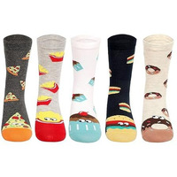 Supersox Funky Women Crew Length Compact Combed Cotton Multicolor Socks Packs Of 5