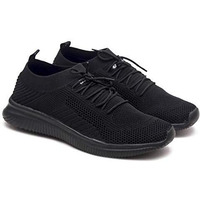 Asian Men's Easywalk-08 Sports Running Shoes,First Walker, Gym Casual Sneaker Lace-Up Lightweight Shoes Black