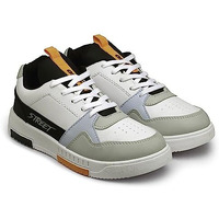 Asian Men's White Casual Sneaker Shoes With Synthetic Upper Lightweight Comfortable Mid Top Sneaker Shoes For Men's & Boy's Tarzan-05