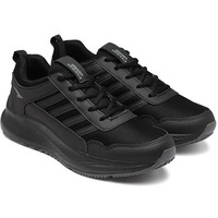 Asian Men Boss-02 Running And Casual Wear Running Shoes With Laces, Lightweight And Comfortable Shoes For Men & Boys, Ideal For Sports, Gym, Walking, And Daily Use Full Black