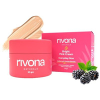 Rivona Naturals Bright Pink Face Cream | Long-Lasting Hydration | Light Make Up Look | Vegan | Niacinamide & Mulberry Extracts| Tinted Moisturiser | 50 Gm (Warm Beige, 50 G (Pack Of 1))