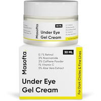 Masofta Under Eye Gel Cream For Dark Circles, Fine Lines, And Puffy Eyes, With Retinol, Niacinamide, Caffeine, Vitamin C, & Aloe Vera Extract For Both Men & Women, 30Ml
