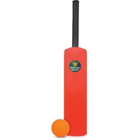 Crown Cult Foam Cricket Bat & Ball Set Ideal For Little Champions Aged 3 Years And Up! Easy-Grip Handle For Tiny Hands | Soft & Safe Sports Play For, Red