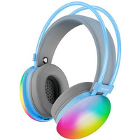 Truke Newly Launched Btg Thunder Over The Ear Gaming Headphone With 70H Of Playtime, 40Mm Titanium Drivers, Dual Pairing Headset, Gaming Mode (40Ms Latency) With Rgb Leds, Detachable Mic, Bt 5.4-Blue
