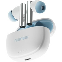 Number Navo Buds X1 W/ 50H Playtime, Dual Pairing, 13Mm Speakers, Enc, 45Ms Low Latency Bluetooth (White Sky)