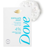 Dove Exfoliate Away Serum Beauty Bar | 4% Refining Serum + Aha | Micro-Polishes For Silkier Skin | Paraben & Sls Free | 125G