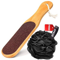 Rixtec Double Sided Foot File Scrubber | Dead Skin & Callus Remover | Feet Scraper | Pedicure Tool With Wooden Handle