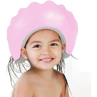 Gdnk Baby Shower Cap Shower Cap For Kids 0-9 Years, Adjustable Silicone Cap With Eye & Ear Protection, Waterproof Bathing Hat For Washing Hair (Pink)