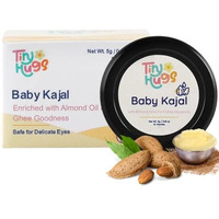 Tinyhugs Kajal  Gentle For Babies, Enriched With Pure Ghee & Almond Oil | Zero Lead Content, Safe For Delicate Eyes | Smudge-Proof & Long-Lasting | 5Gm