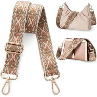 Lyrovo Adjustable Purse Strap Replacement For Women, 1.5 Wide Crossbody Shoulder Strap Boho Handbag Strap (Bohemia-Beige Green)