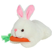 Dryphon Soft Fluffy Rabbit Toy For Baby Girls And Boys | Plush Super Stuffed Mini Plushie | Off-White 26Cm