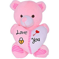 Besties Stuffed Heart Teddy Bear | Perfect Valentine Gift For Couple | Gift For Girlfriend, Wife For Someone Special. (Dil Teddy Bear Pink)