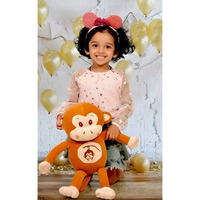 Dearjoy Monkey Plush Pillow For Babies And Soft Toy For Kids (Light Brown, 55 Cm)