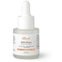 Vilvah Store Milk Drops Brightening Serum Formulated With Rice Milk Extract, Marine Algae Extract, Alpha Arbutin, Fades Scars, Brightens Skin & Even Skin Tone For All Skin Type, 20Ml