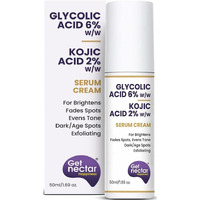 6% Glycolic Acid & 2% Kojic Acid Serum Cream Helps Visibly Reduce Pigmentation, Acne Scars, Dark Spots, Age Spots, Blemishes, & Uneven Skin Tone. Promotes A Brighter, Smoother-Looking Complexion 50Ml