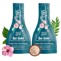 Nat Habit Five Oil Hibiscus Nutrimask-Hair Mask For Hair Growth, Conditioning, Smoothening, Dry & Frizzy Hair Enriched With Hibiscus Flowers, Hibiscus , Neem, Curry Leaves (Pack Of 2 X 40Gm)