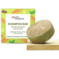 Earth Rhythm Shikakai Shampoo Bar | Contains Shikakai, Curry Leaf, Reeta & Amla Extracts | Men & Women | Sulphate & Paraben Free| Natural- (Cardboard) - 80Gm