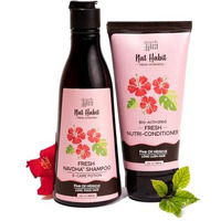 Nat Habit Five Oil Hibiscus Shampoo And Conditioner Combo For Women & Men Hair Fall Control, 72 Hr Frizz Control