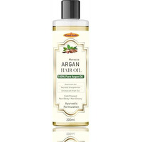 Khadi Herbal 100% Pure & Natural Argan Hair Oil, With The Goodness Of Olive Oil & Sunflower Oil, For Dry & Frizzy Hairs 200Ml With Khadi India Logo