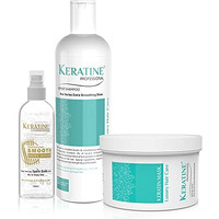 Keratine Professional Keratin Shampoo, Hair Mask And Keratin Serum(100 Ml) Kit | Sulphate Free Repair Shampoo, Repair Hair Mask And Professional Smooth Shine Serum Set For Thin Fine Hair | Pro Treatments For Dry, Damaged & Color Treated Hair.