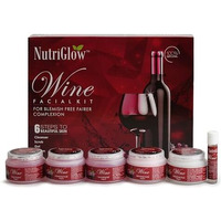 Nutriglow Wine Facial Kit For Women, 5 Steps For Glowing Skin, Restores Skin Nutrients Reduced Pigmentation All Skin Types- 250G+10Ml